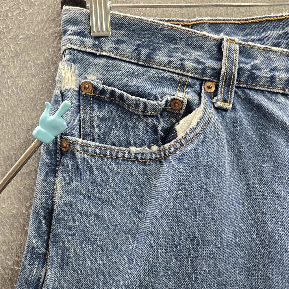 VINTAGE Levi's 501 Men Jeans 34X36 Blue Denim Y2K Original Fit Straight READ